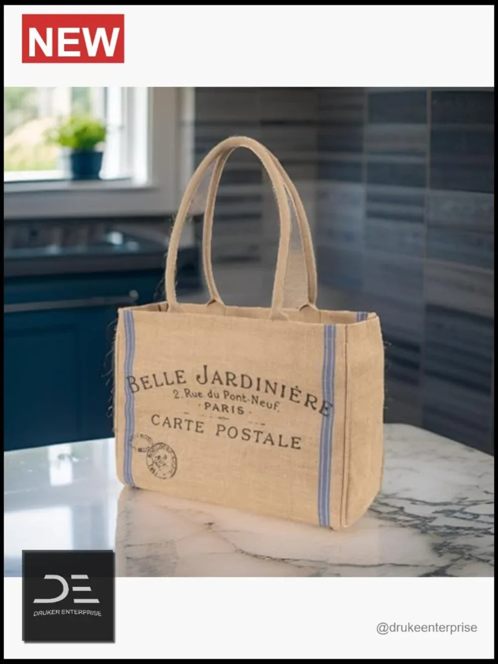 Jute Market Tote Bag with Handles